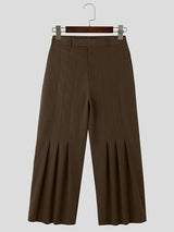 Mens Solid Color Deconstructed Ruched Flared Pant SKUK70422