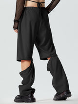 Mens Zip Deconstruction Drawstring Waist Cargo Pants SKUK36427