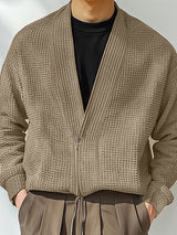 Mens Textured Long-Sleeve Pullover Sweater SKUK72755