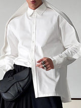 Mens Deconstructed Solid Color Long-Sleeve Shirt SKUK72506