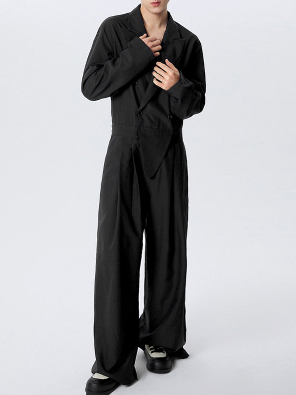 Mens Asymmetrical Hem Long Sleeve Jumpsuit SKUK76323