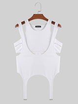 Mens Irregular Deconstruction Design Sleeveless Vest SKUK51785