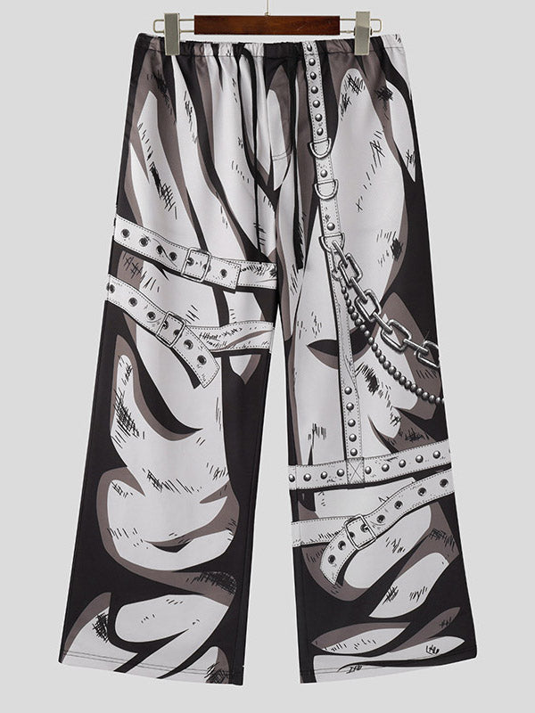 Mens Cartoon-Style Print Straight-Leg Casual Pant SKUK88916