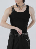 Mens Buckle Design Rib-Knit Solid Vest SKUK13529