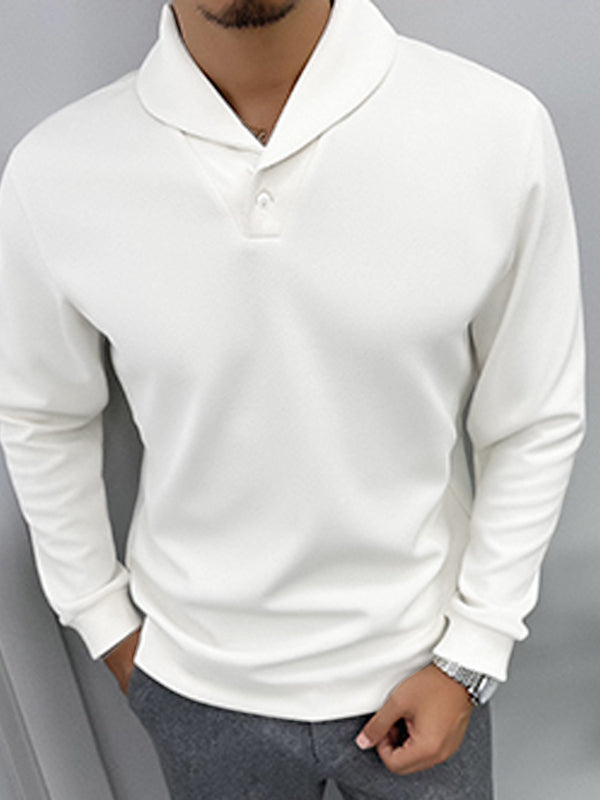 Mens Texture Knit Solid Long Sleeve T-Shirt SKUK42219