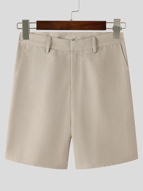 Mens Solid Slant Pocket Casual Shorts SKUK10337