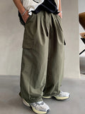 Mens Textured Elastic Waist Casual Cargo Pants SKUK58411
