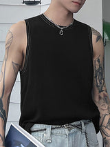 Mens Rib-Knit Crew Neck Sleeveless Vest SKUK24667