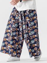 Mens Dragon Print Wide-Legged Pants SKUK64852