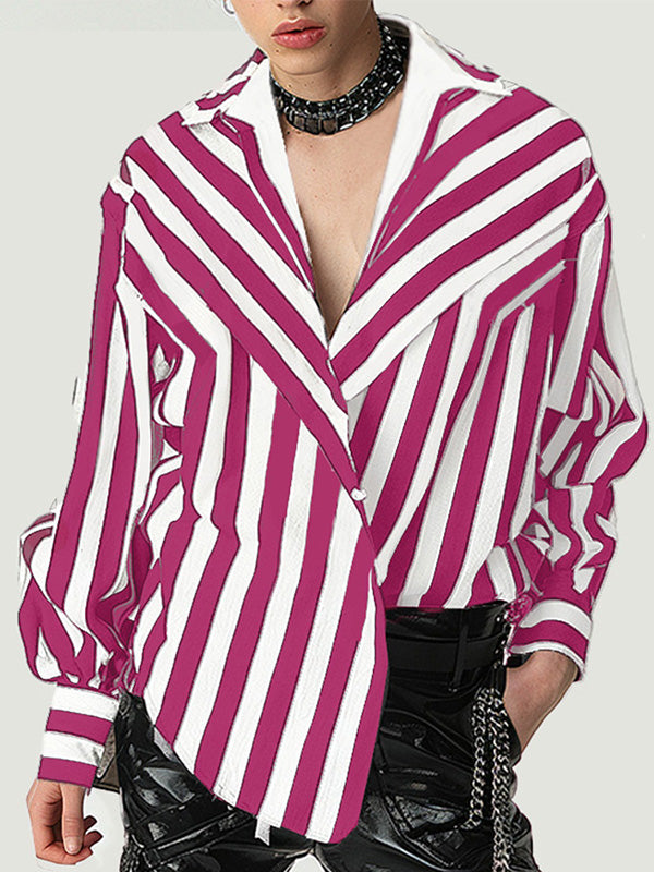 Mens Casual Striped Long Sleeve Shirt SKUK74129