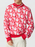Mens Print Long Sleeve Knit Pullover Sweater SKUK31089