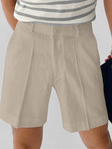 Mens Solid Slant Pocket Casual Shorts SKUK10337