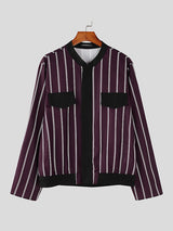 Mens Commute Striped Long-Sleeve Jacket SKUK78491