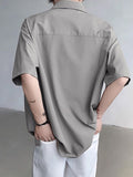 Mens Solid Short Sleeve Casual Shirt SKUK63643