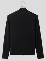 Mens Solid Rib-Knit Double Zip T-Shirt SKUK31899