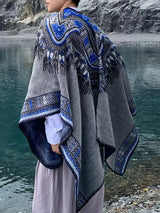 Mens Bohemian Print Cape SKUK90405