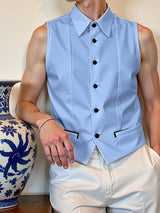 Mens Solid Color Casual Sleeveless Tank SKUK92832