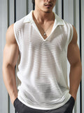 Mens Notched Neck See Through Sleeveless Vest SKUK54024
