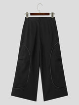 Mens Solid Color Piped Design Long Pant SKUK72508