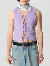 Mens Straps Cutout See Through Sleeveless Vest SKUK55070