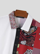 Mens Ethnic Print Short Sleeve Casual Shirt SKUK61593