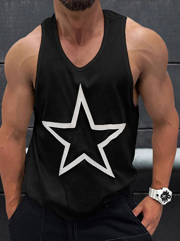 Mens Star Print Sleeveless Tank SKUK69104