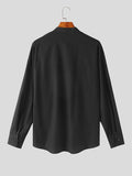 Mens Solid Flap Pocket Cotton Casual Shirt SKUK45502