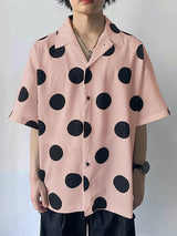 Mens Polka Dot Print Short Sleeve Shirt SKUK72845