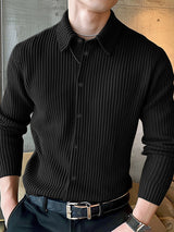 Mens Textured Stripe Long-Sleeve Shirt SKUK72746