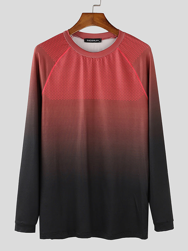 Mens Gradient Fitted Long Sleeve T-Shirt SKUK80447