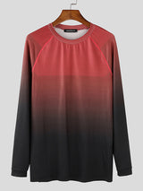 Mens Gradient Fitted Long Sleeve T-Shirt SKUK80447