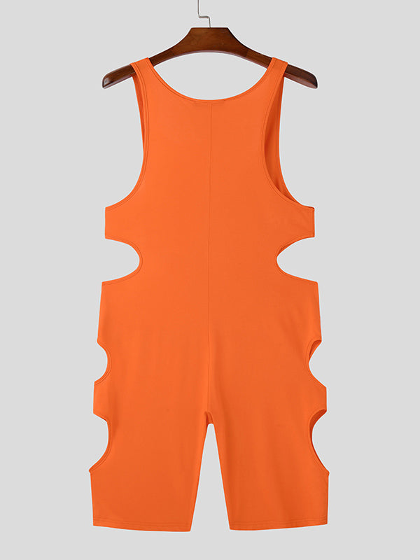 Mens Side Cut-Out Design Sleeveless Bodysuit SKUK84527