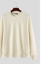 Mens Waffle Knit Crew Neck Long-Sleeve Sweater SKUK75369