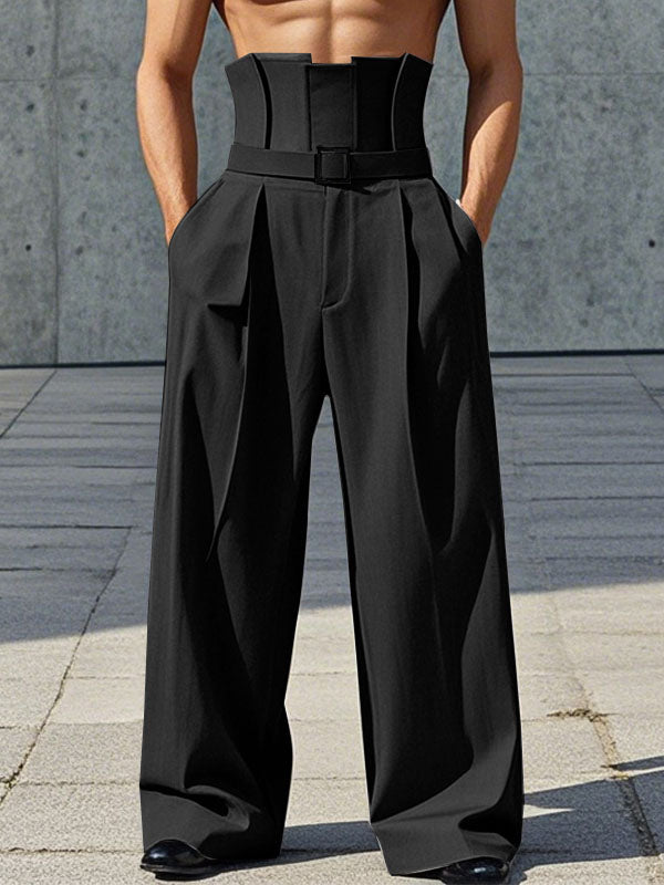 Mens High-Waisted Wide-Leg Casual Pant SKUK93592