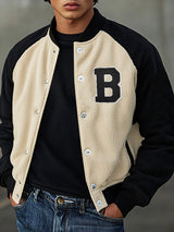 Mens Street Fashion Letter Patchwork Baseball Jacket SKUK81857