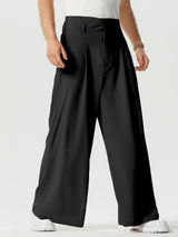 Mens Solid High Waist Wide-Legged Pants SKUK54974