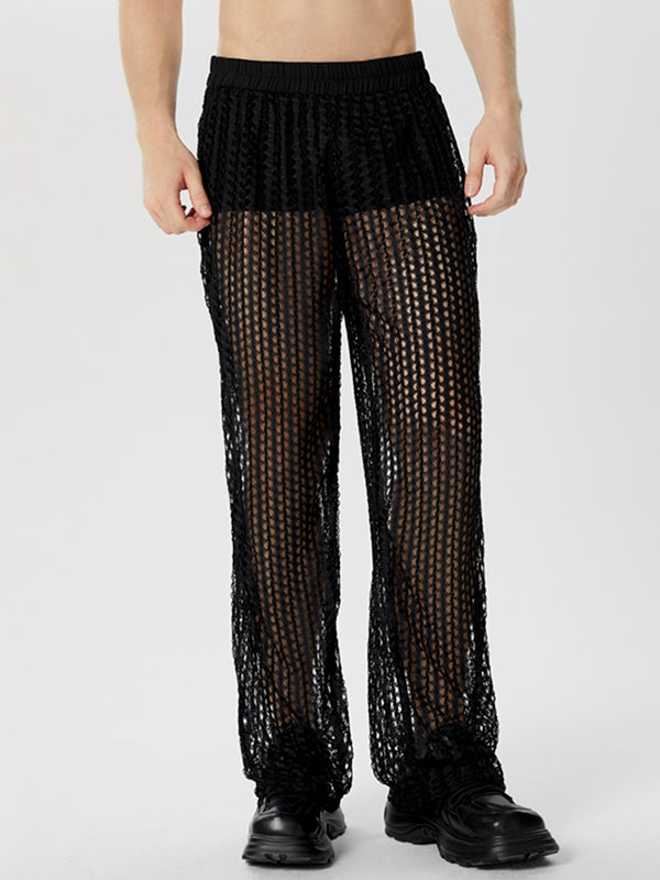 Mens Mesh See Through Straight Legged Pants SKUK57437