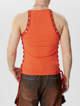 Mens Solid Straps See Through Sleeveless Vest SKUK55956