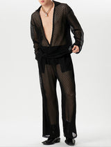 Mens Lace See Through Two Pieces Outfits SKUK44898