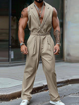 Mens Minimalist Solid Color Jumpsuit SKUK77339