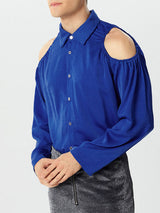 Mens uched Textured Long Sleeve Shirt SKUK78139