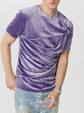 Mens Velvet Crew Neck Short Sleeve T-Shirt SKUK56394