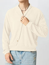 Mens Diagonal Placket Long-Sleeve Pullover Sweater SKUK80278