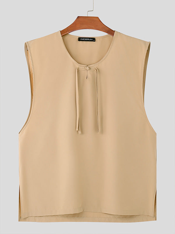 Mens Casual Draped Round Neck Tank SKUK68191