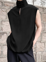 Mens Chinese Style Frog Button Solid Tank Vest SKUK16969