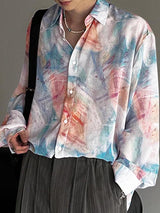 Mens Multicolor Tie-Dye Long Sleeve Shirt SKUK73678