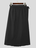 Mens Contrast Patchwork Tie Waist Skirt SKUK43015