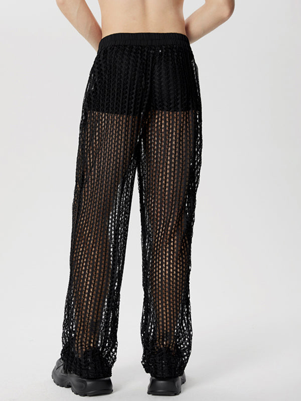 Mens Mesh See Through Straight Legged Pants SKUK57437