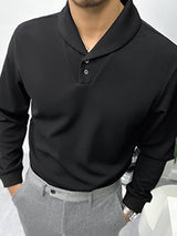 Mens Texture Knit Solid Long Sleeve T-Shirt SKUK42219