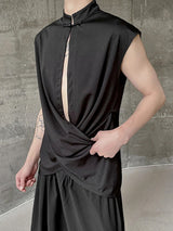 Mens New Chinese Style Stand Collar Tank SKUK63659